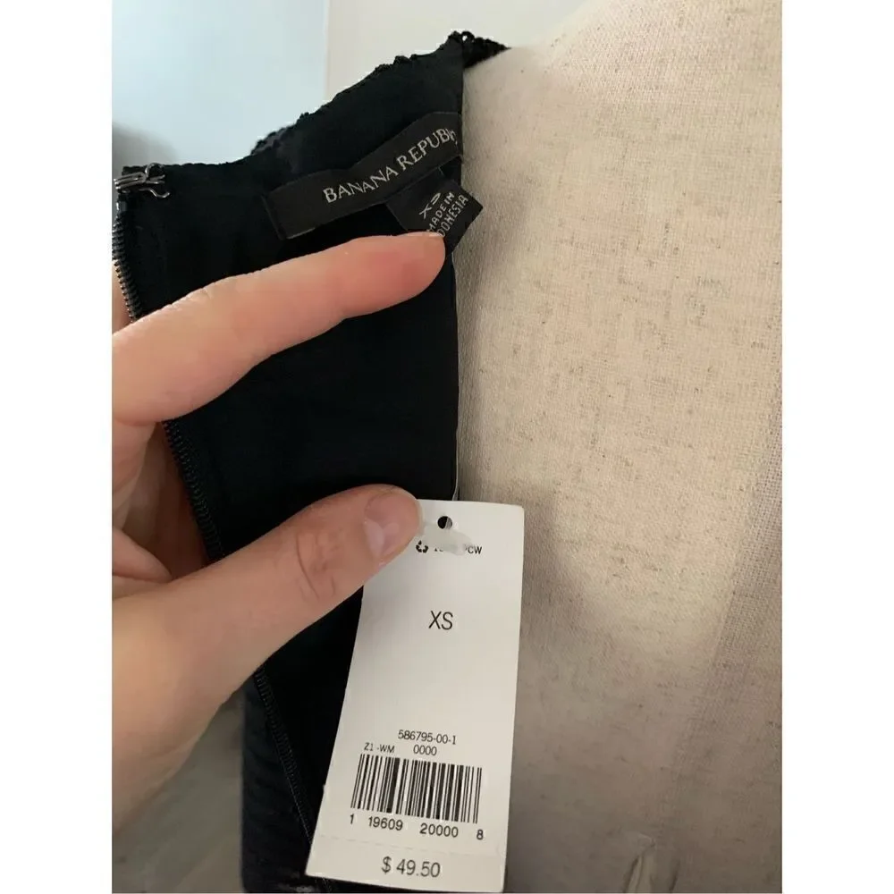 Banana republic long sleeve black shirt blouse top new size xs